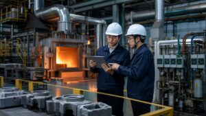 GX-ETSを踏まえた脱炭素DDで金属加工工場の電力・燃料・排出量を照合する担当者